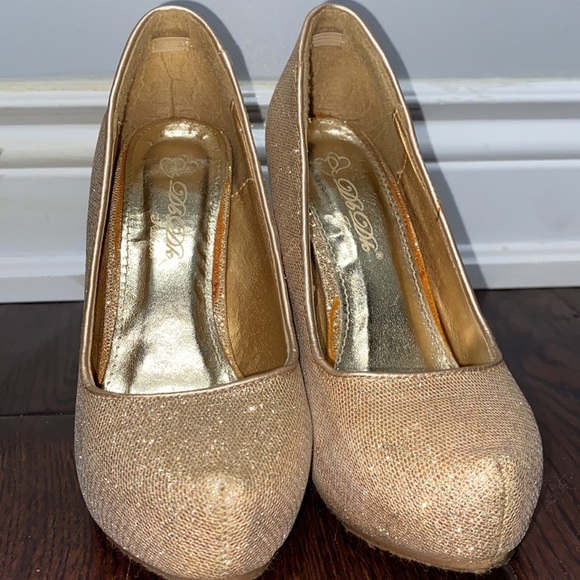 Gold sparkly platform heels - Picture 5 of 6